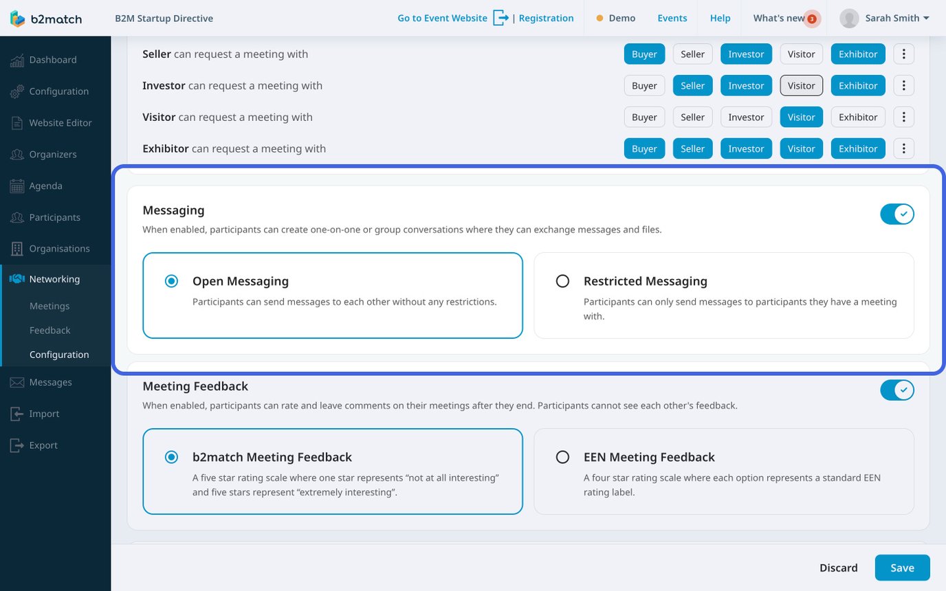 Defining Conversations Settings